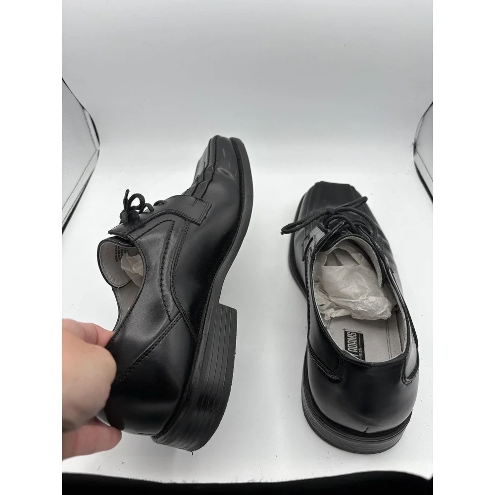 Stacy Adams Shoes‎ Mens Size 10 Black Leather Square Toe Derby Dress Lined
